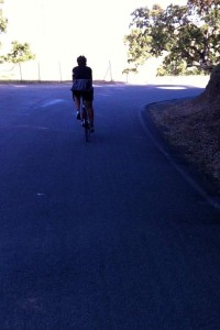 Parvati and I, riding up Mt Hamilton